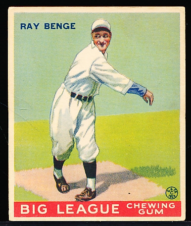 1933 Goudey Baseball- #141 Ray Benge, Brooklyn