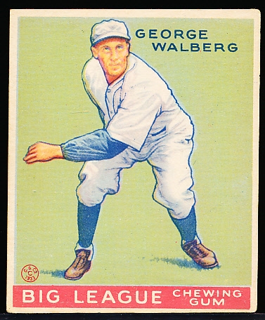 1933 Goudey Baseball- #145 George Walberg, Phila A’s