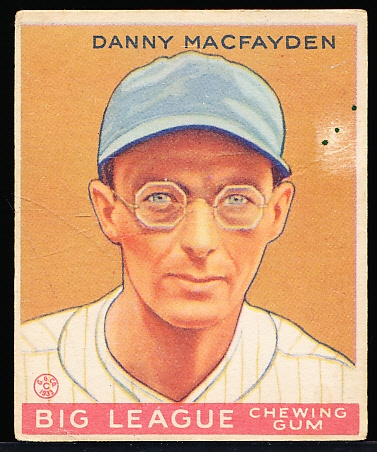 1933 Goudey Baseball- #156 Danny Macfayden, Yankees