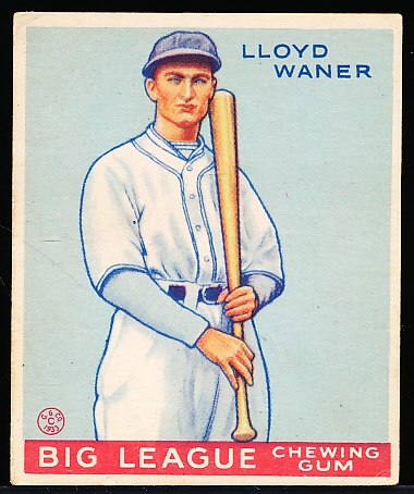 1933 Goudey Baseball- #164 Lloyd Waner, Pirates