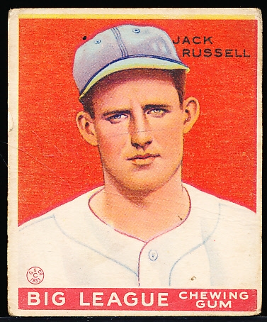 1933 Goudey Baseball- #167 Jack Russell, Washington