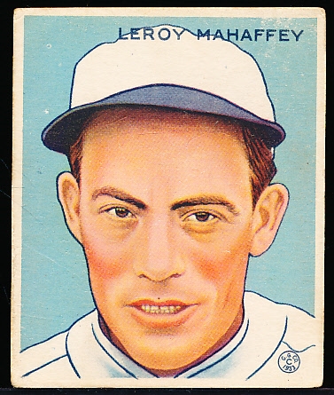 1933 Goudey Baseball- #196 Roy Mahaffey, Phila. A’s