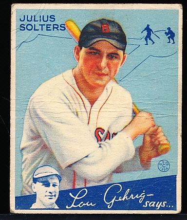 1934 Goudey Baseball- #30 Julius Solters, Red Sox