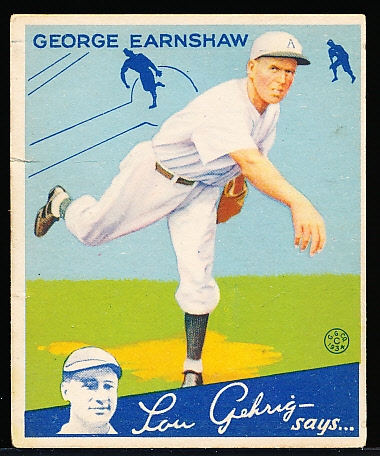 1934 Goudey Baseball- #41 George Earnshaw, White Sox