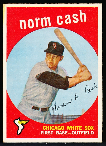 1959 Topps Bb- #509 Norm Cash, White Sox- RC- Hi#