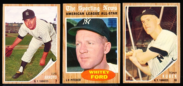 1962 Topps Bb- 3 Diff Yankees