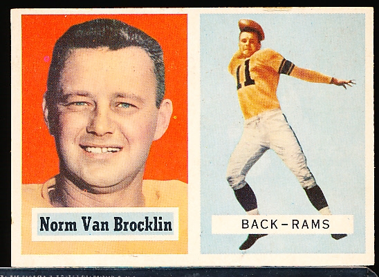 1957 Topps Football- #22 Van Brocklin, Rams