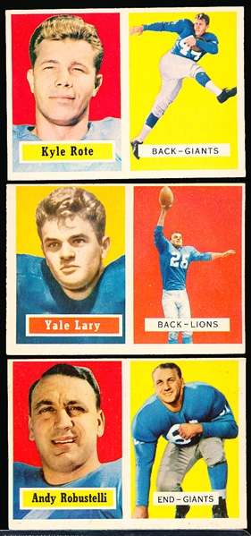 1957 Topps Football- 3 Diff Stars