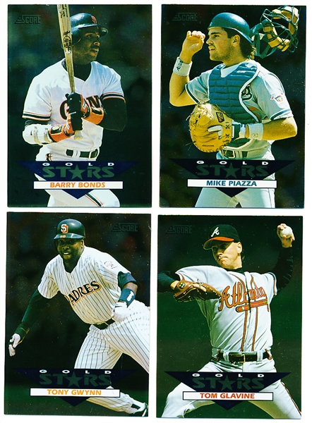 1994 Score Baseball- “N. L. Gold Stars” Complete Insert Set of 30