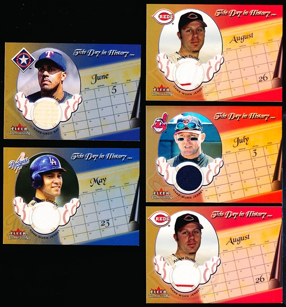 2002 Fleer Tradition Update Baseball- “This Day in History Game Used”- 5 Asst./ 4 Diff.