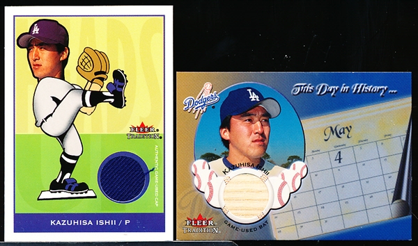 2002 Fleer Tradition Update Baseball- 2 Diff. Kazuhisa Ishii (Dodgers) Game-Used Inserts