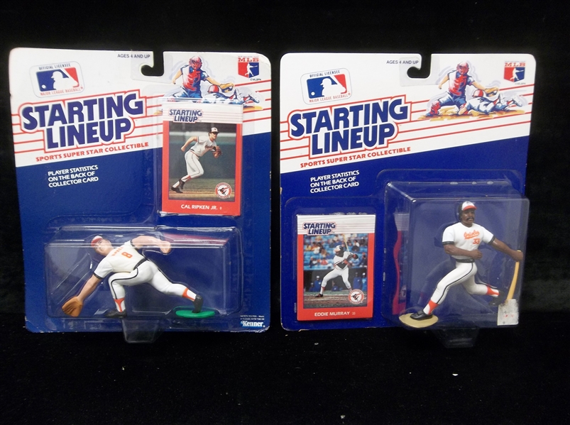 1988 Kenner SLU Baseball- 2 Diff. Baltimore Orioles- Cal Ripken Jr. & Eddie Murray