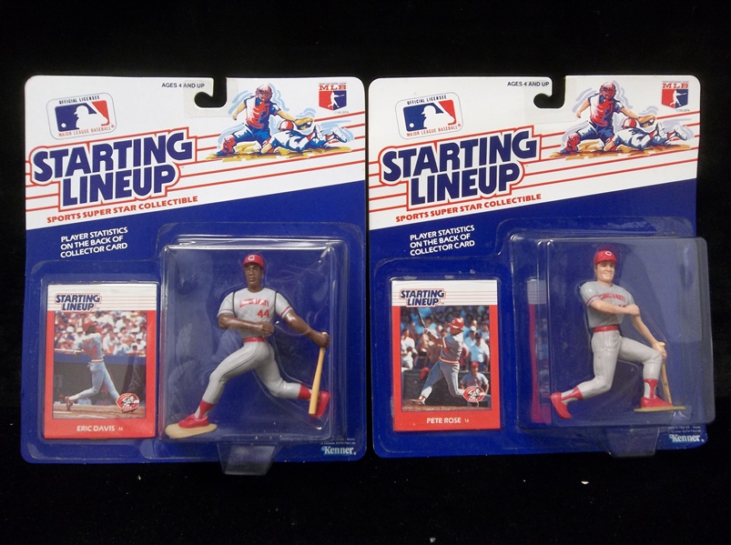 1988 Kenner SLU Baseball- 2 Diff. Cincinnati Reds- Pete Rose & Eric Davis