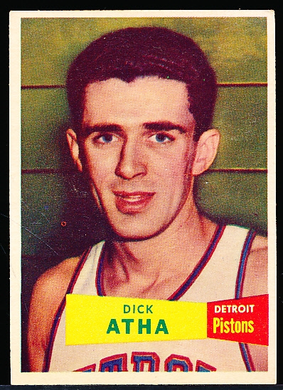 1957-58 Topps Basketball- #14 Dick Atha, Pistons