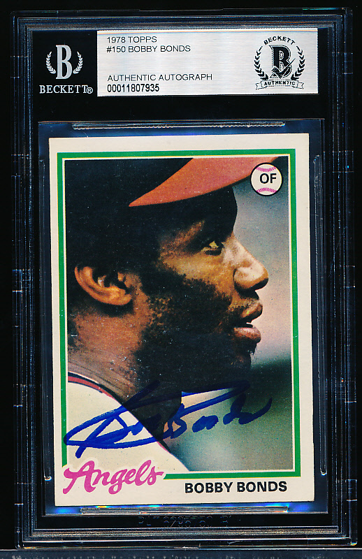 Lot Detail - Autographed 1978 Topps Baseball- #150 Bobby Bonds, Angels ...