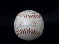 Autographed 1950? Boston Red Sox Team Signed Red Sox Logo Baseball- 28 Signatures