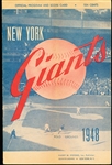 July 1948 Brooklyn Dodgers @ New York Giants MLB Program