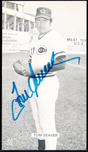 Autographed Tom Seaver 1970’s-80’s Cincinnati Reds MLB J. D. McCarthy B/W Postcard- JSA Certified