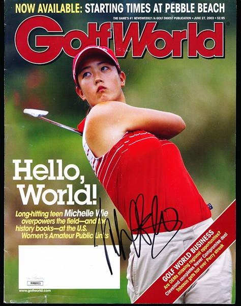 Autographed June 27, 2003 Golf World Magazine by Cover Subject LPGA Golfer Michelle Wie- JSA Certified