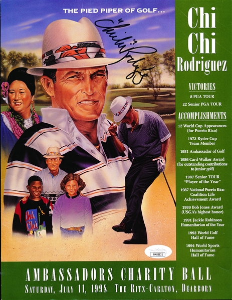 Autographed Chi Chi Rodriguez Golf Color 8-½” x 11” Event Flyer- JSA Certified