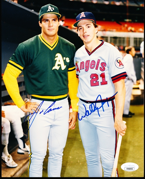 Autographed Jose Canseco and Wally Joyner MLB Color 8” x 10” Photo- JSA Certified