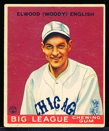 1933 Goudey Baseball- #135 Woody English, Cubs