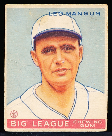 1933 Goudey Baseball- #162 Leo Mangum, Boston Braves