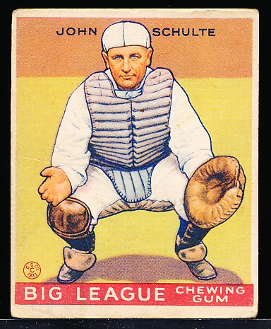 1933 Goudey Baseball- #186 John Schulte, Cubs