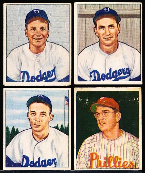 1950 Bowman Bb- 4 Diff- No Copyright Backs