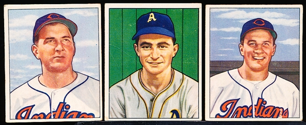 1950 Bowman Bb- 3 Diff- with Copyright Backs