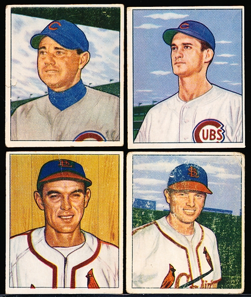 1950 Bowman Bb- 4 Diff- No copyright backs