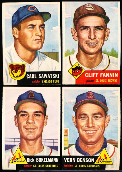 1953 Topps Baseball- 4 Diff