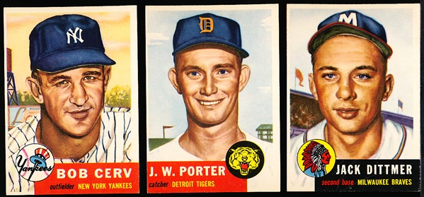 1953 Topps Baseball- 3 Diff