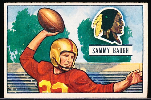 1951 Bowman Football- #34 Sammy Baugh, Redskins