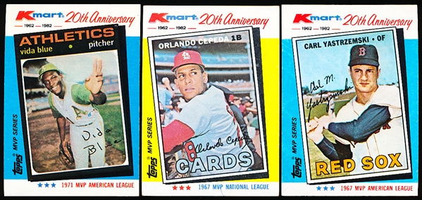 1982 Topps K-Mart Baseball- 7 Asst with Blank or Mostly Blank Backs