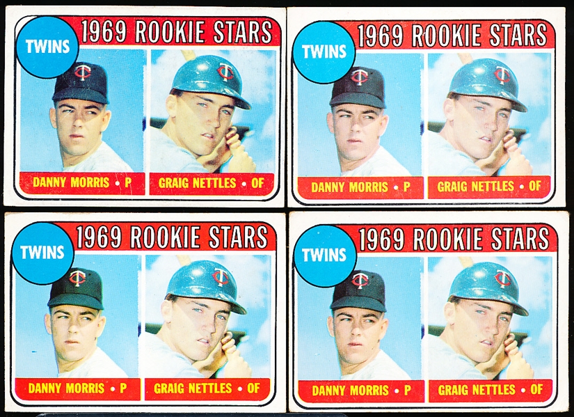 1969 Topps Bb- #99 Craig Nettles RC- 4 Cards