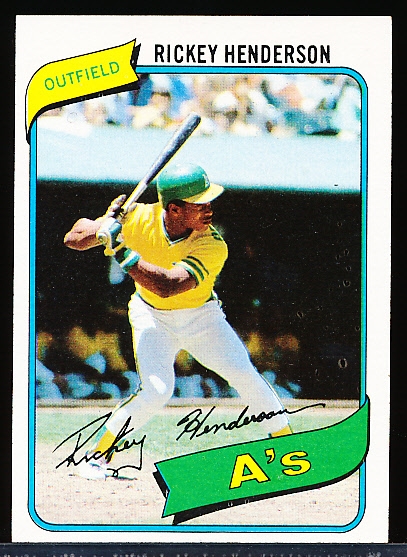 1980 Topps Bb- #482 Rickey Henderson RC