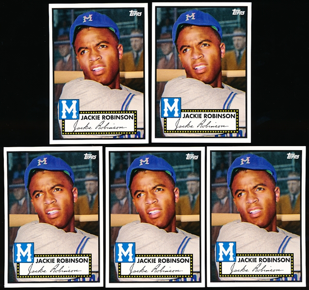 2012 Topps National Convention Retro VIP Promo- #411 Jackie Robinson, Montreal Royals- 5 Cards