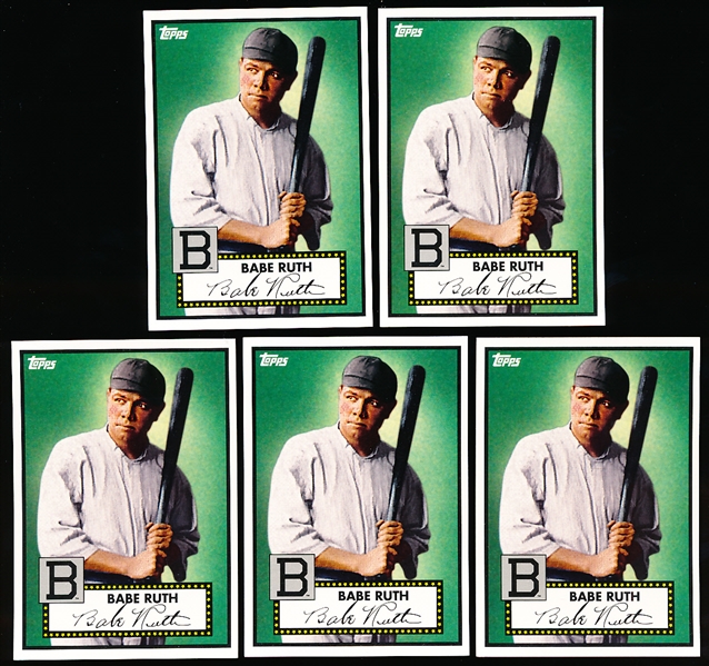 2012 Topps National Convention Retro VIP Promo- #412 Babe Ruth, Baltimore Orioles- 5 Cards