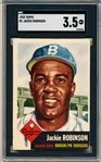 1953 Topps Baseball- #1 Jackie Robinson, Brooklyn- SGC 3.5 (Vg+)