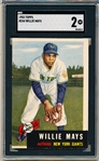 1953 Topps Baseball- #244 Willie Mays, Giants- SGC 2 (Good)