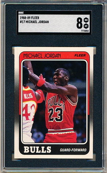 1988-89 Fleer Basketball - #17 Michael Jordan, Bulls- SGC 8 (NM-Mt 8)