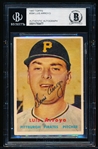 Autographed 1957 Topps Baseball- #394 Luis Arroyo, Pirates- Beckett Certified & Encapsulated