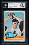 Autographed 1965 Topps Baseball- #297 Dave DeBusschere, White Sox- Beckett Certified & Encapsulated