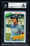 Autographed 1980 Topps Baseball- #492 Todd Cruz, Royals- Beckett Certified & Encapsulated