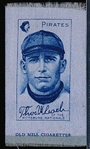 1910-11 S74 Baseball Silk- Thos. Leach, Pirates- Colored Silk (Blue)- Old Mill cigarettes