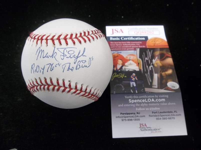 Autographed and Inscribed Mark Fidrych Official MLB Bsbl.- JSA Certified