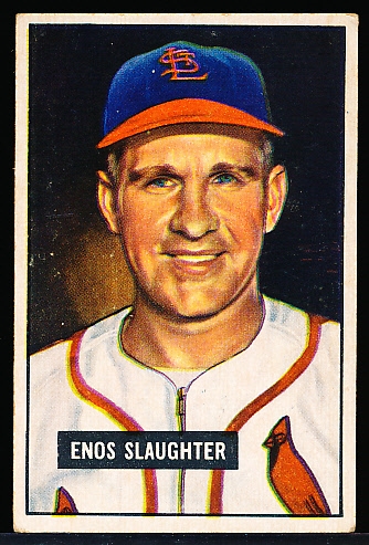 1951 Bowman Baseball- #58 Enos Slaughter, Cards