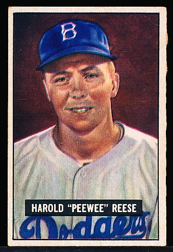 1951 Bowman Baseball- #80 Pee Wee Reese, Dodgers