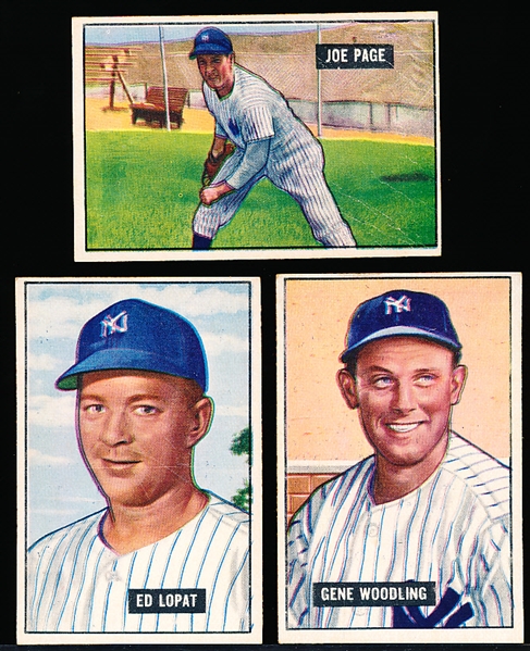1951 Bowman Baseball- 3 Diff NY Yankees